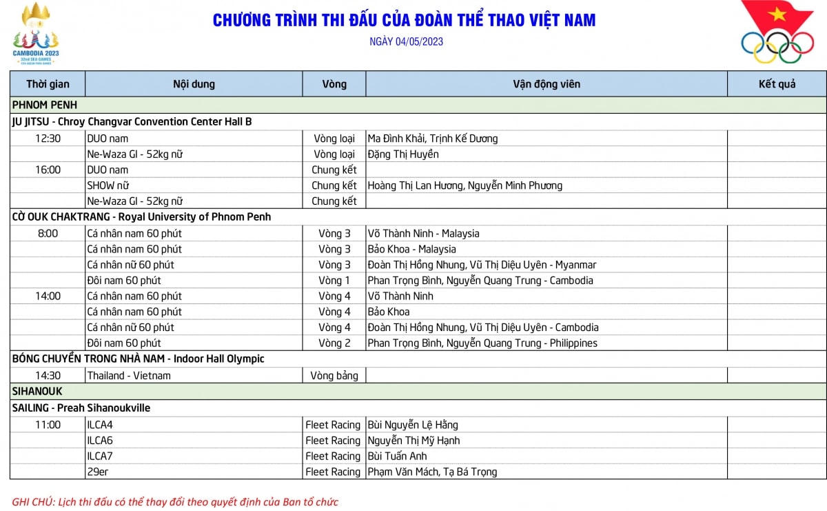 SEA Games 32: Bóng chuyền nam Việt Nam đấu với Thái Lan