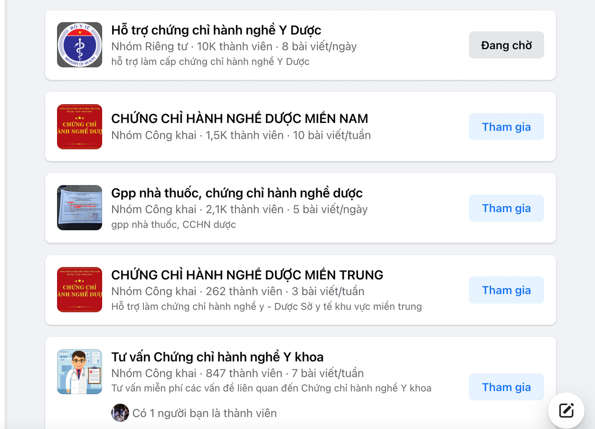 Bên trong các hội nhóm y dược nở rộ dịch vụ cho thuê chứng chỉ hành nghề.