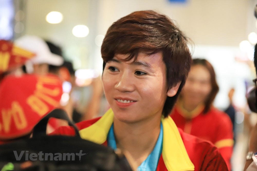 Tiền vệ Nguyễn Thị Tuyết Dung - chuyên gia thực hiện những tình huống cố định của Đội tuyển Nữ Việt Nam. (Ảnh: Việt Anh/Vietnam+).