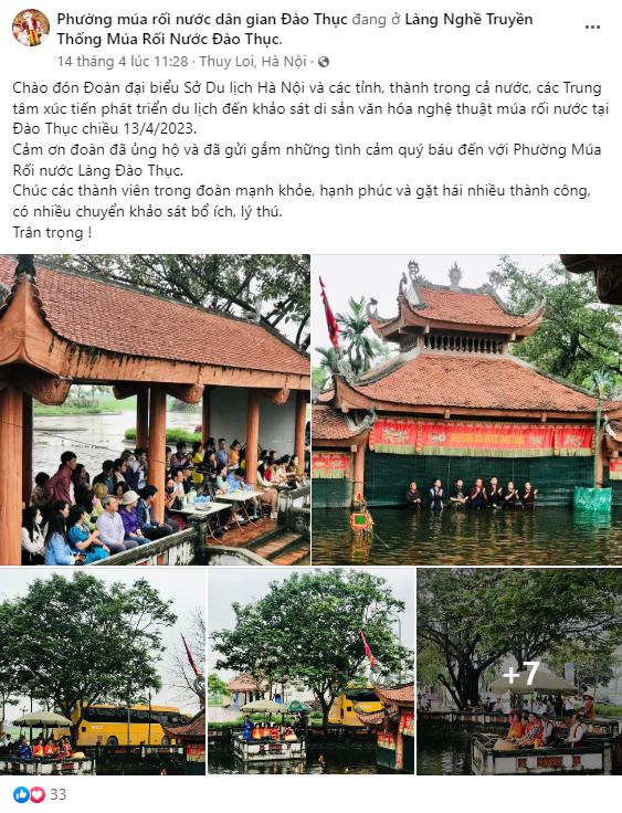 Phường Đào Thục luôn quan tâm và chú trọng truyền bá văn hoá múa rối nước.