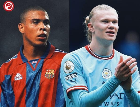 Phong độ của Haaland (47 bàn) làm người hâm mộ nhớ về Ronaldo de Lima. Khi mới 20 tuổi, cựu danh thủ người Brazil đã ghi đến 47 bàn sau 49 trận cho Barcelona ở mùa 1996/97. Nguồn: Zing.