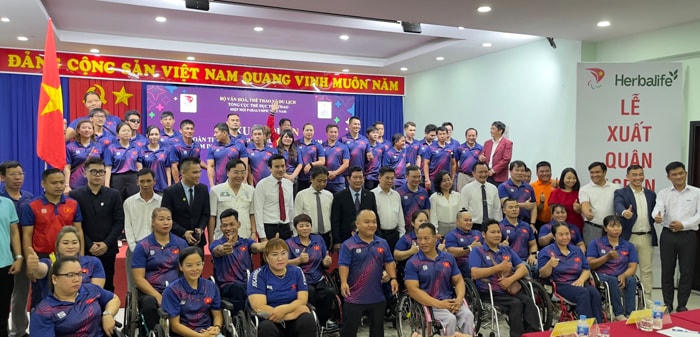 Toàn cảnh Lễ xuất quân của Đoàn. Ảnh: H.Tùng/Trang điện tử TCTDTT. 