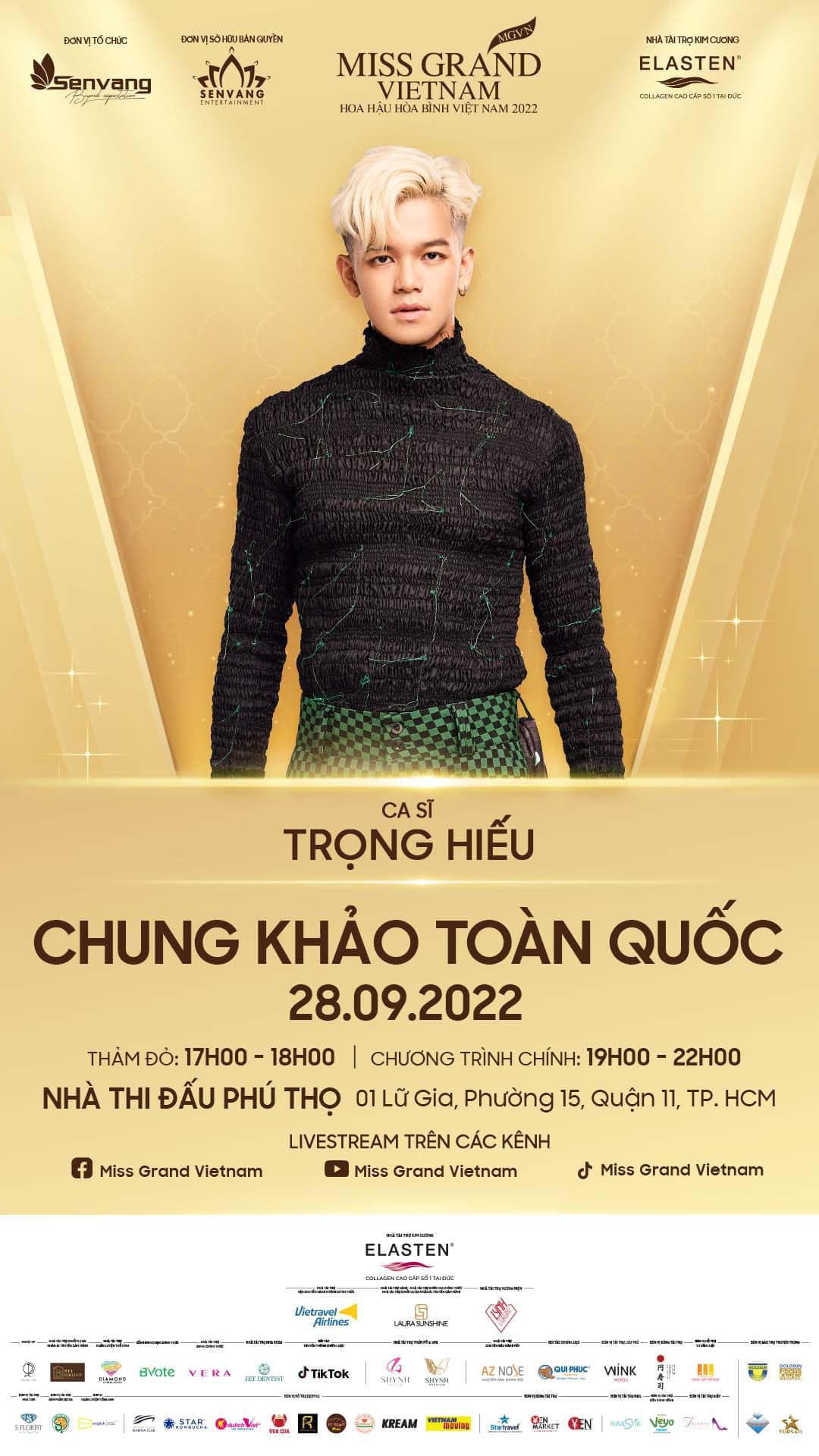 Trọng Hiếu xuất hiện trong đêm chung khảo toàn quốc. 