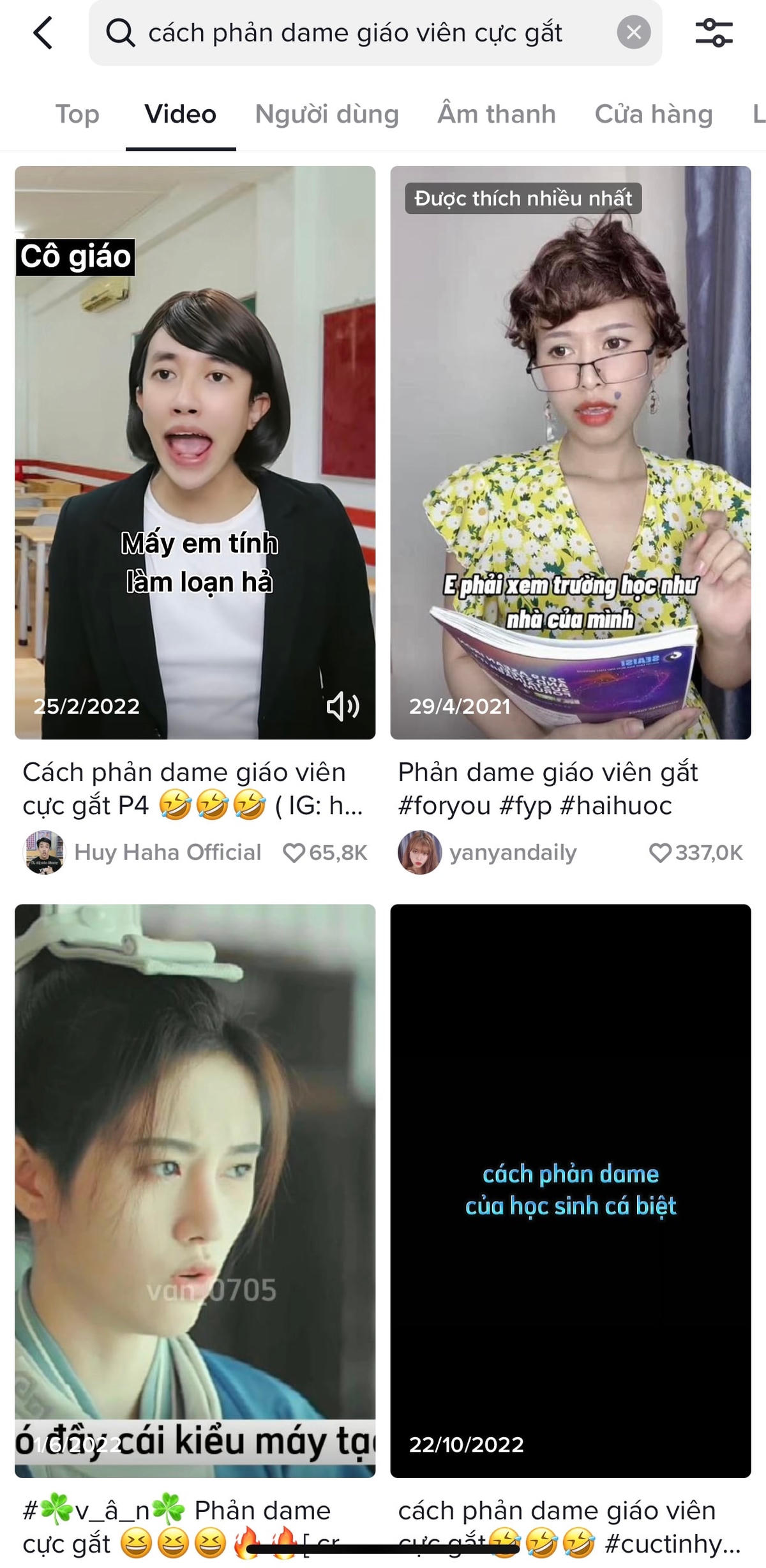Không khó để tìm kiếm những video có nội dung “chửi giáo viên” hay những video “dạy cách làm phao thi” trên TikTok.