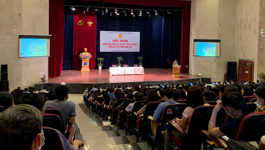 Quang cảnh Hội nghị hướng dẫn công tác coi thi Kỳ thi tốt nghiệp THPT năm 2022. 