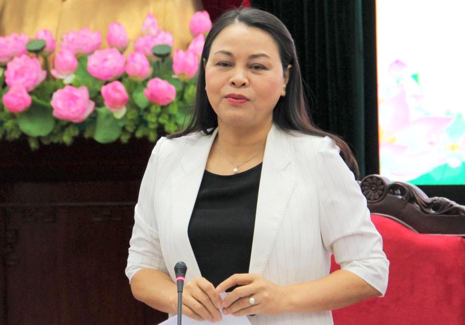 Phó Chủ tịch – Tổng Thư ký Nguyễn Thị Thu Hà phát biểu tại cuộc làm việc. Ảnh: Minh Thu.