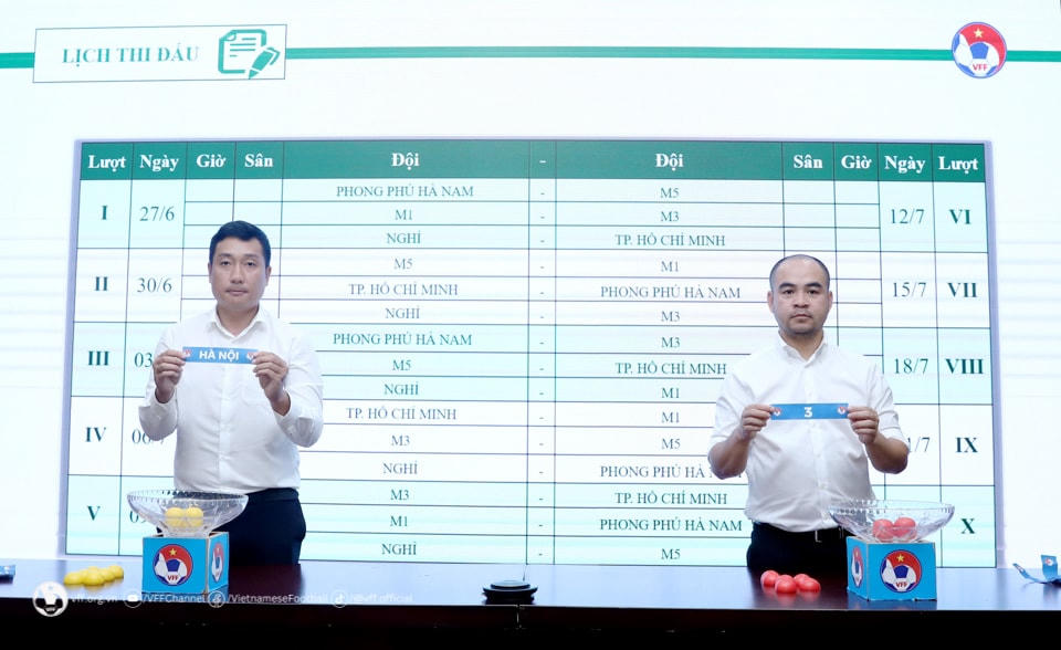 Bốc thăm xếp lịch thi đấu. Ảnh: VFF.