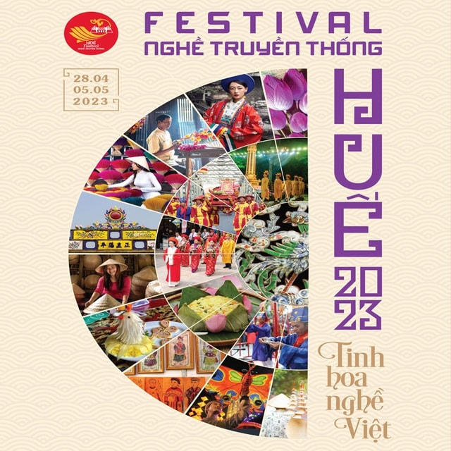 Poster chính thức Festival nghề truyền thống Huế 2023.