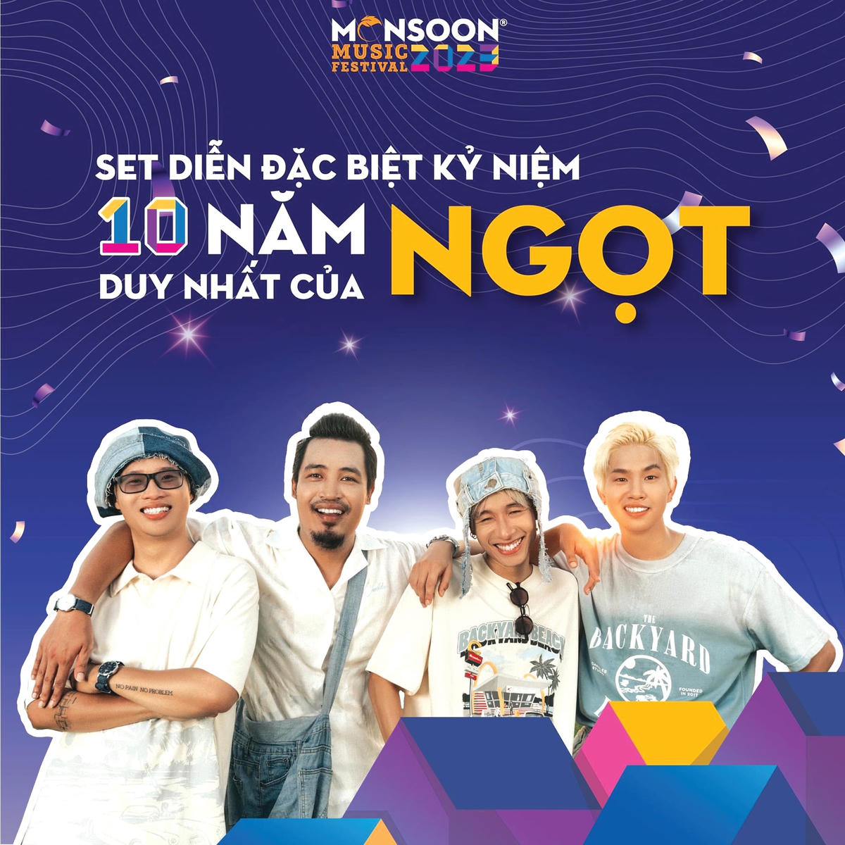 Ban nhạc Ngọt sẽ tham gia Monsoon Music Festival 2023.  