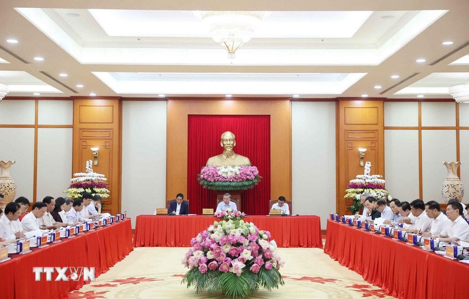 Quang cảnh buổi làm việc. (Ảnh: Thống Nhất/TTXVN)