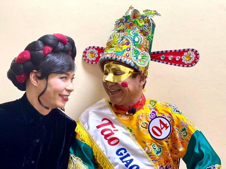 NSND Công Lý và NSƯT Chí Trung tham gia ghi hình buổi đầu tiên chương trình Táo Quân 2023. 