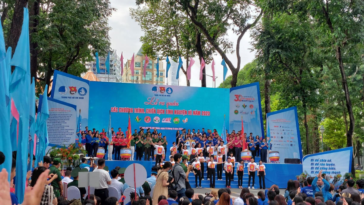 Lễ ra quân các chương trình, Chiến dịch tình nguyện hè năm 2023. (Ảnh: Thanh Tình).