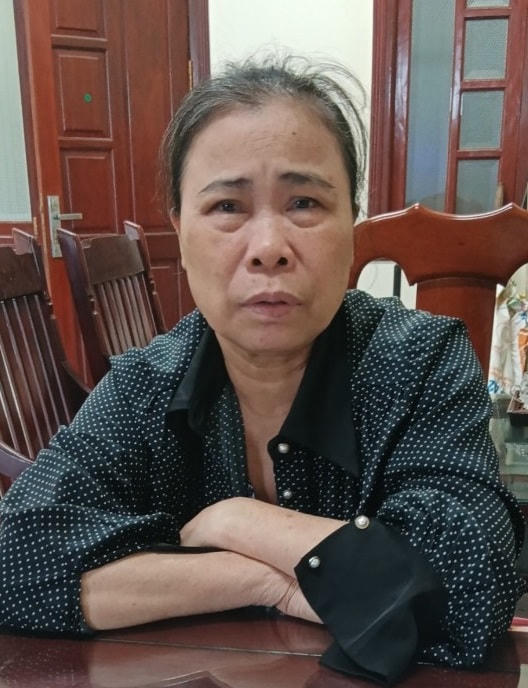 Đối tượng Lưu Thị Tiến tại cơ quan Công an. Ảnh: Công an tỉnh Bắc Giang.