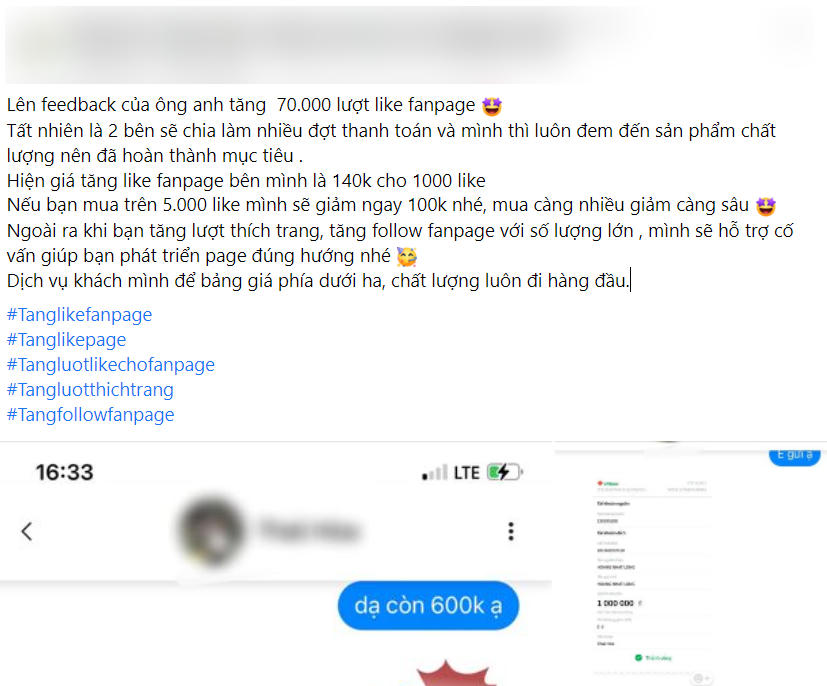 Các trang tăng tương tác vẫn tiếp tục nở rộ.