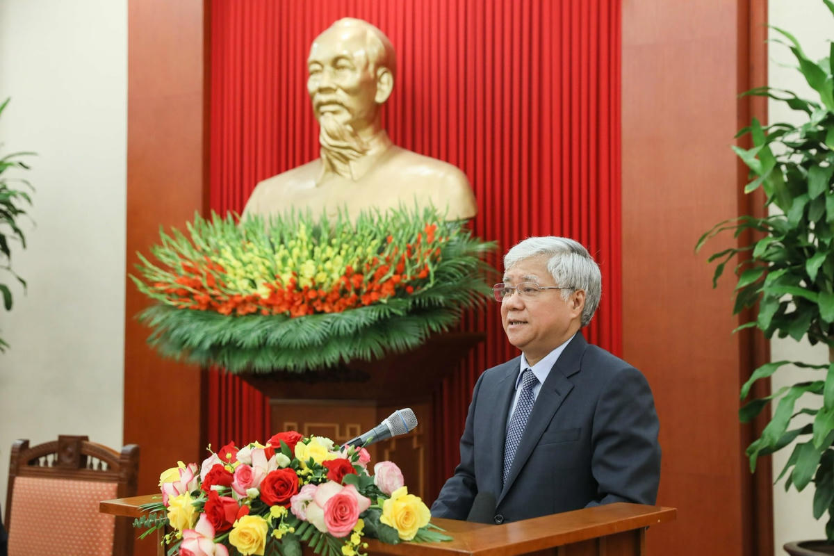 Chủ tịch Đỗ Văn Chiến trân trọng cảm ơn Tổng Bí thư Nguyễn Phú Trọng đã luôn quan tâm lãnh đạo, chỉ đạo, tạo mọi điều kiện thuận lợi nhất cho hoạt động của MTTQ Việt Nam.  