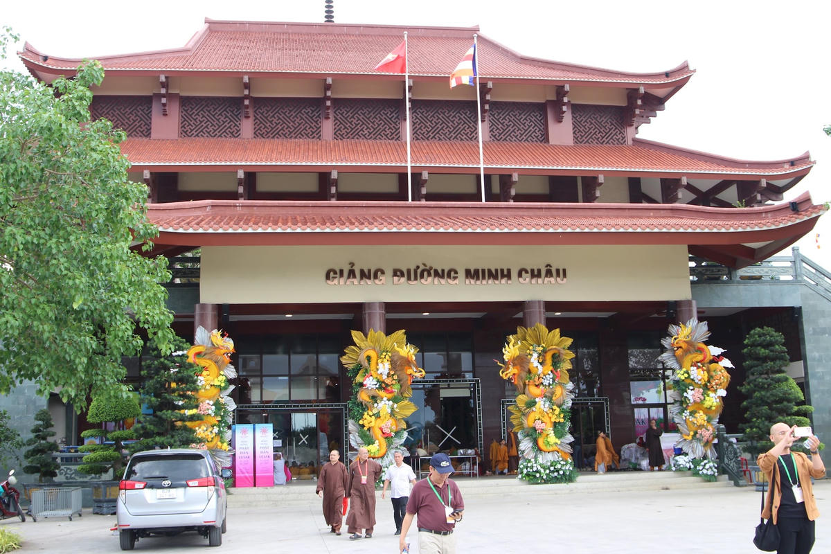 Giảng đường Minh Châu – Một trong những công trình chính trong khuôn viên Học viện sẽ là nơi diễn ra nhiều chương trình trọng đại