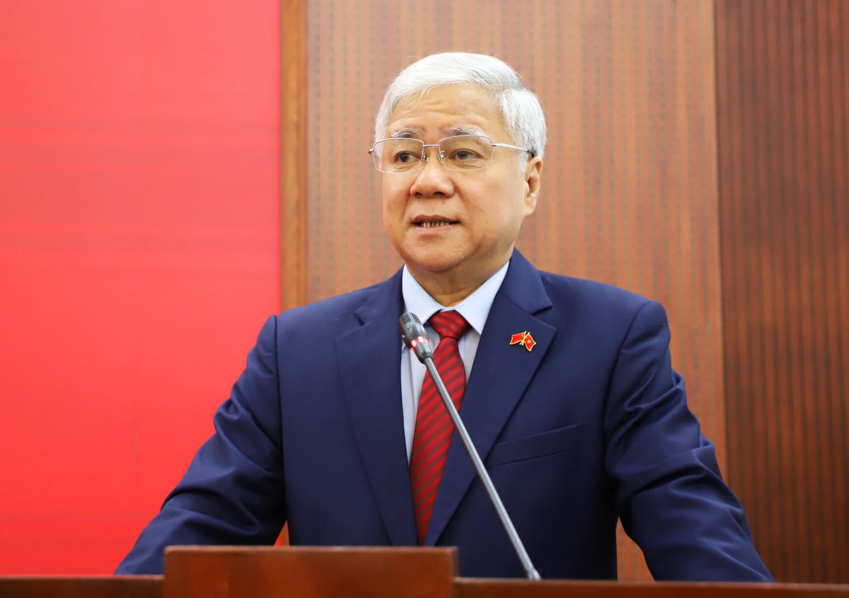 Chủ tịch Đỗ Văn Chiến phát biểu tại buổi lễ.