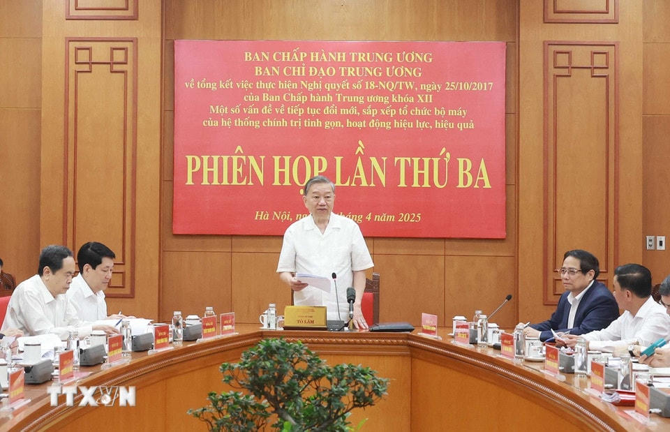 Tổng Bí thư Tô Lâm chủ trì phiên họp. (Ảnh: Thống Nhất/TTXVN)