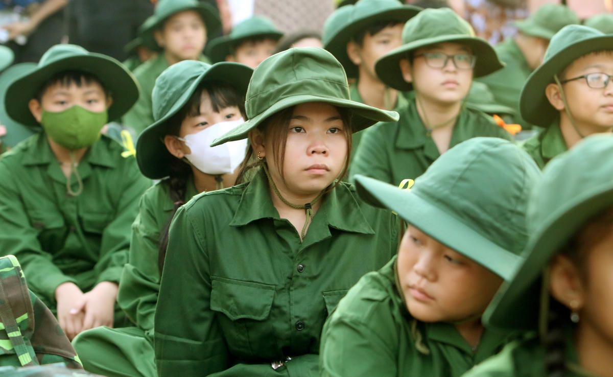 Trong đợt nhập ngũ này 100 chiến sĩ nhí, có 26 chiến sĩ nhí là nữ.