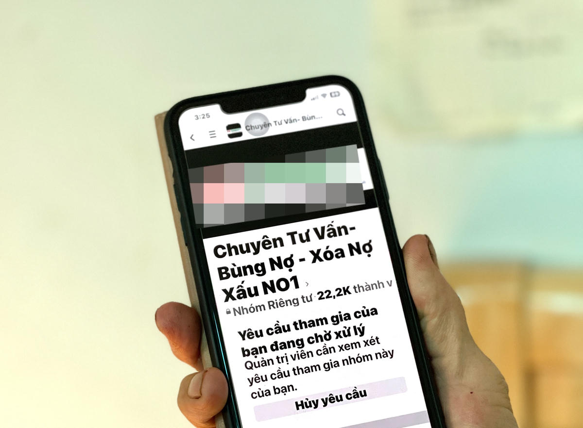 Một nhóm kín xoá nợ xấu với hơn 22 nghìn thành viên. Ảnh: H.Chiến.
