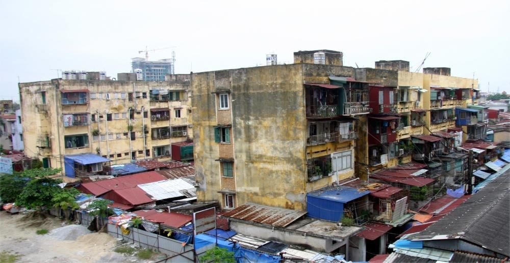 Khu chung cư cũ bị xuống cấp nghiêm trọng. Ảnh minh họa: Cổng thông tin điện tử TP Hải Phòng.
