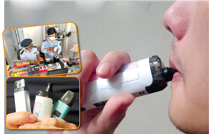 Tình trạng sử dụng thuốc lá điện tử ở nước ta đang tăng nhanh ở mức báo động trong giới trẻ. Ảnh: Quang Vinh.