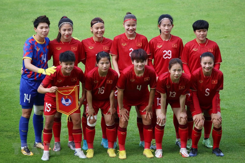 Các tuyển thủ nữ đã thực hiện giấc mơ World Cup cho Việt Nam. (Ảnh: Mạnh Hùng/TTXVN).