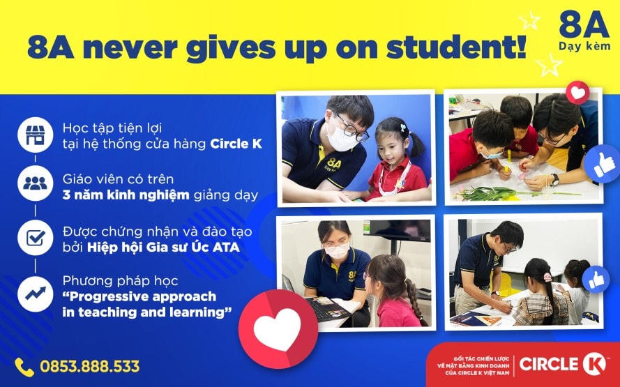 Hệ thống trường song ngữ 8A Dạy Kèm hỗ trợ học viên Apax Leaders