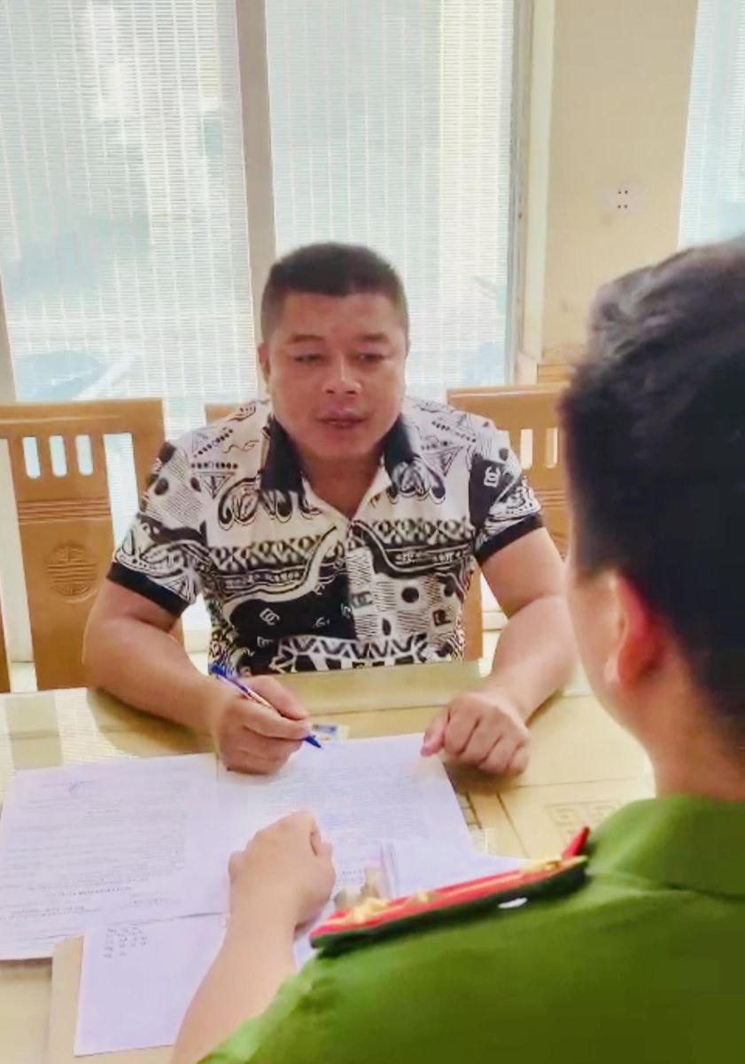 Tô Thanh Hải tại cơ quan điều tra.