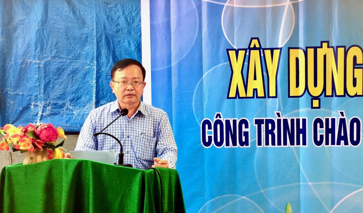 Chủ tịch UBMTTQ Việt Nam TP Cần Thơ Nguyễn Trung Nhân phát biểu tại buổi lễ.
