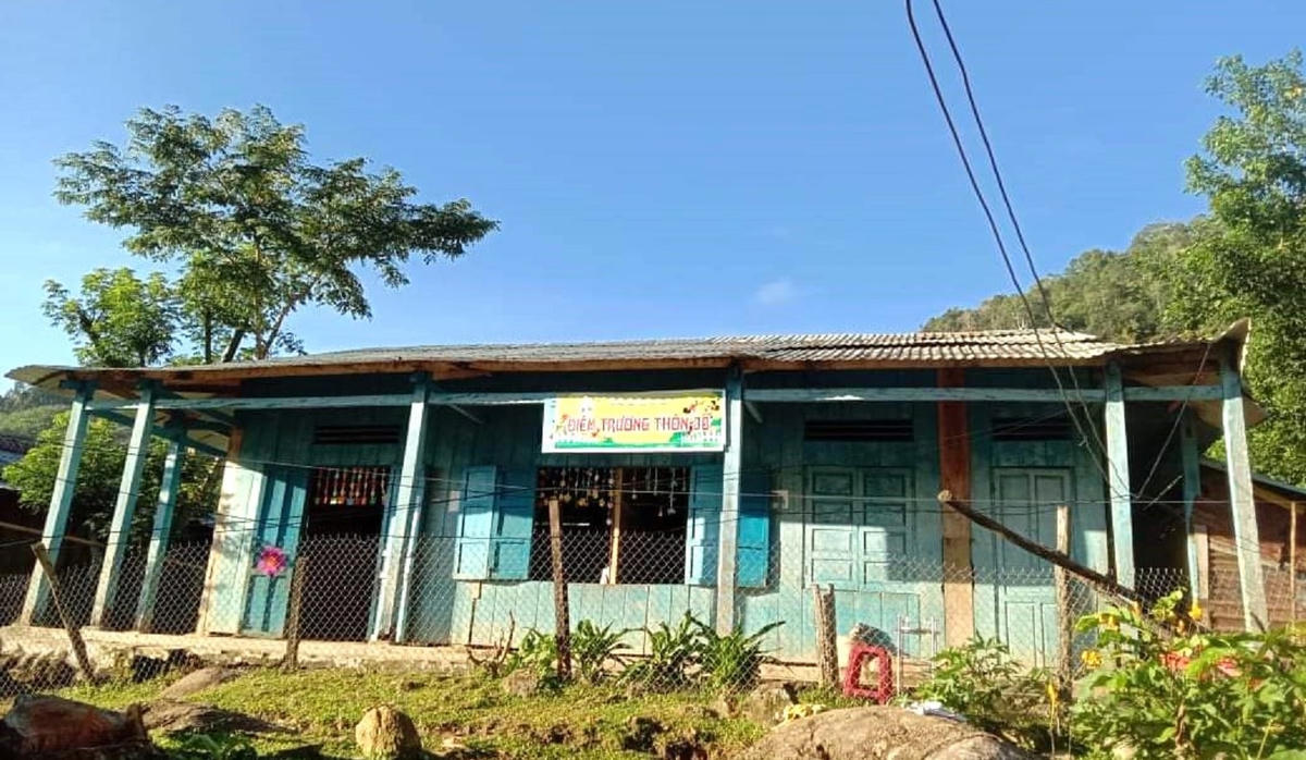 Một góc điểm trường mầm non thôn 3, xã Trà Vinh.