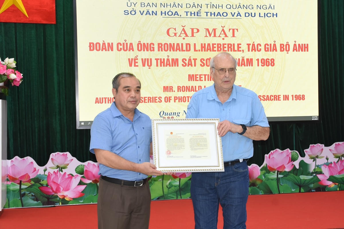 Lãnh đạo tỉnh Quảng Ngãi gửi thư cảm ơn ông Ronald L.Haeberle.