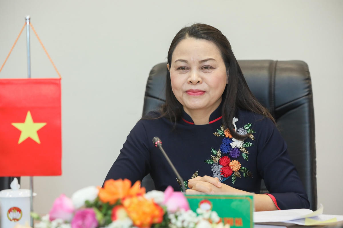 Phó Chủ tịch - Tổng Thư ký Nguyễn Thị Thu Hà phát biểu tại cuộc Hội đàm. Ảnh: Quang Vinh.