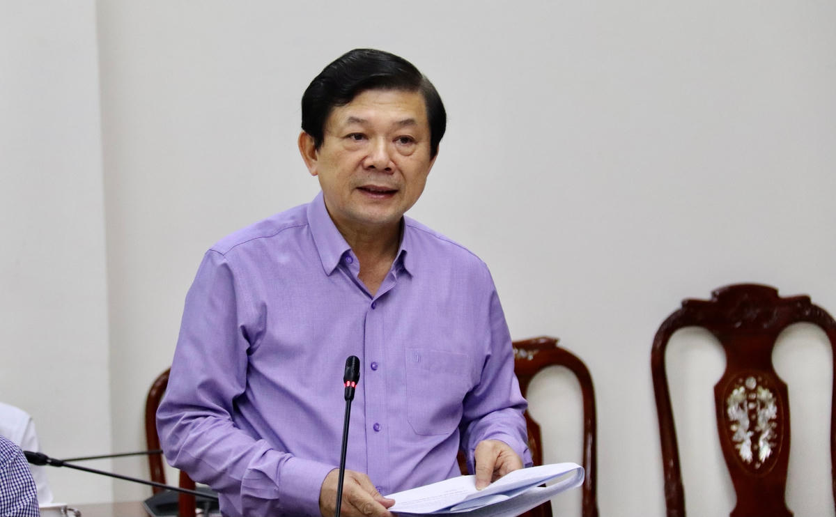 Ông Nguyễn Hữu Dũng - Phó Chủ tịch Uỷ ban Trung ương MTTQ Việt Nam phát biểu tại buổi làm việc.
