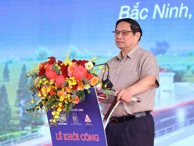 Thủ tướng Phạm Minh Chính phát biểu tại lễ khởi công.