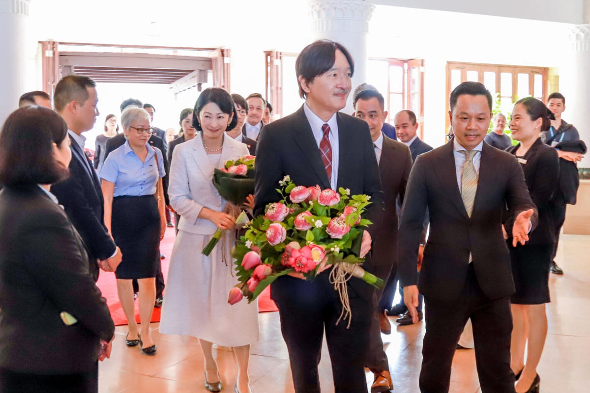 Hoàng Thái tử Akishino và Công nương Kawashima Kiko được chào đón nồng nhiệt tại Cung Hội nghị Quốc tế Furama Đà Nẵng.