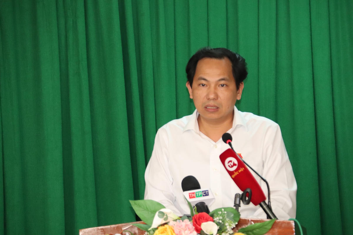 Ông Lê Quang Mạnh trả lời phản hồi ý kiến, kiến nghị của cử tri tại phường An Thới.