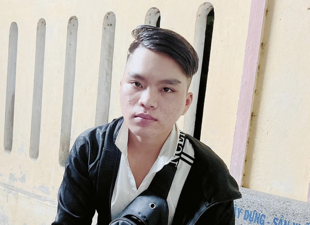 Nguyễn Hữu Nguyên tại cơ quan Công an. Ảnh CA Quảng Ngãi.