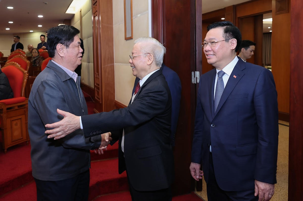 Tổng Bí thư Nguyễn Phú Trọng và các đại biểu dự Hội nghị. Ảnh: VGP.