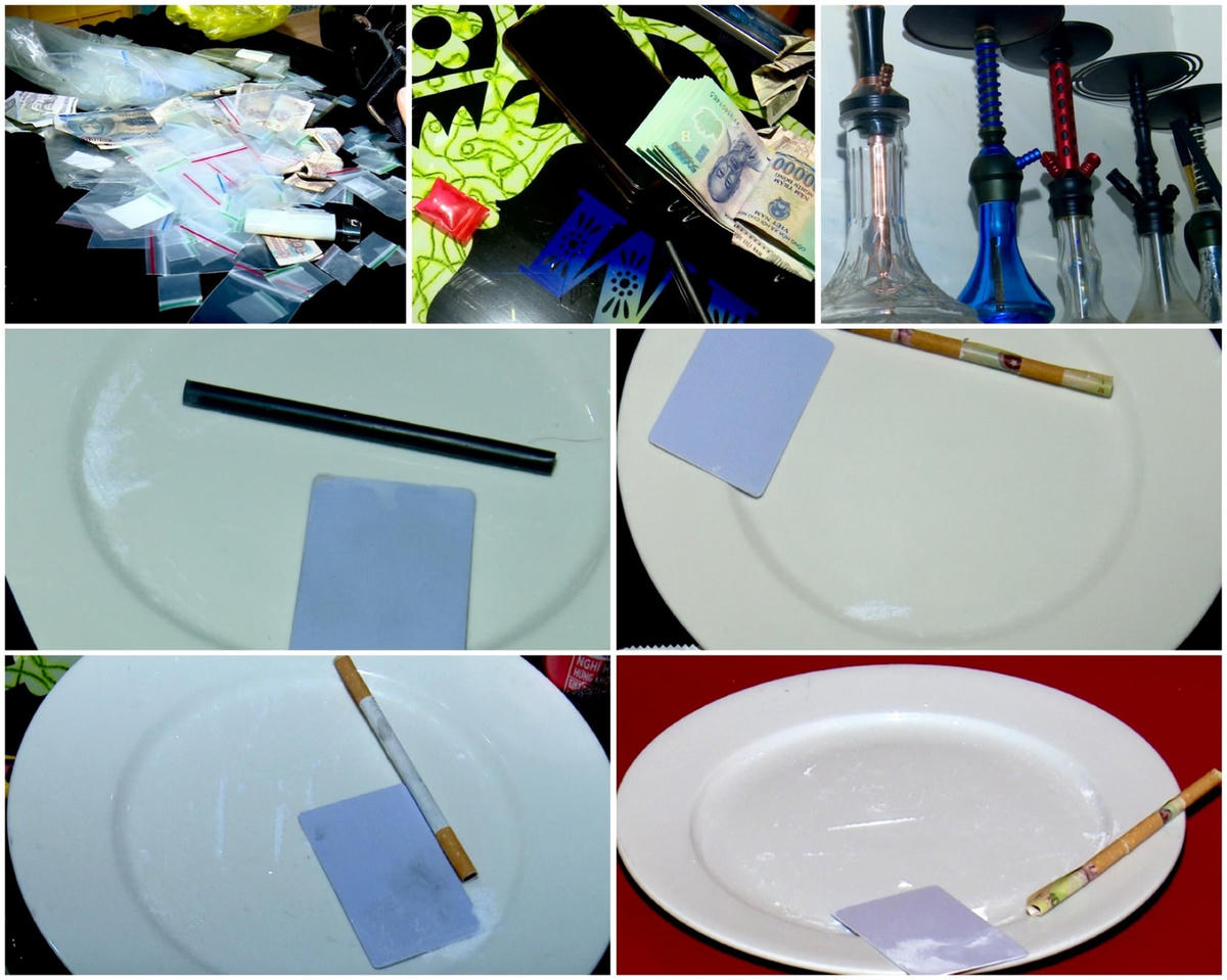 Các tang vật lực lượng công an thu giữ tại hiện trường. ( Ảnh: Trọng Nguyễn).