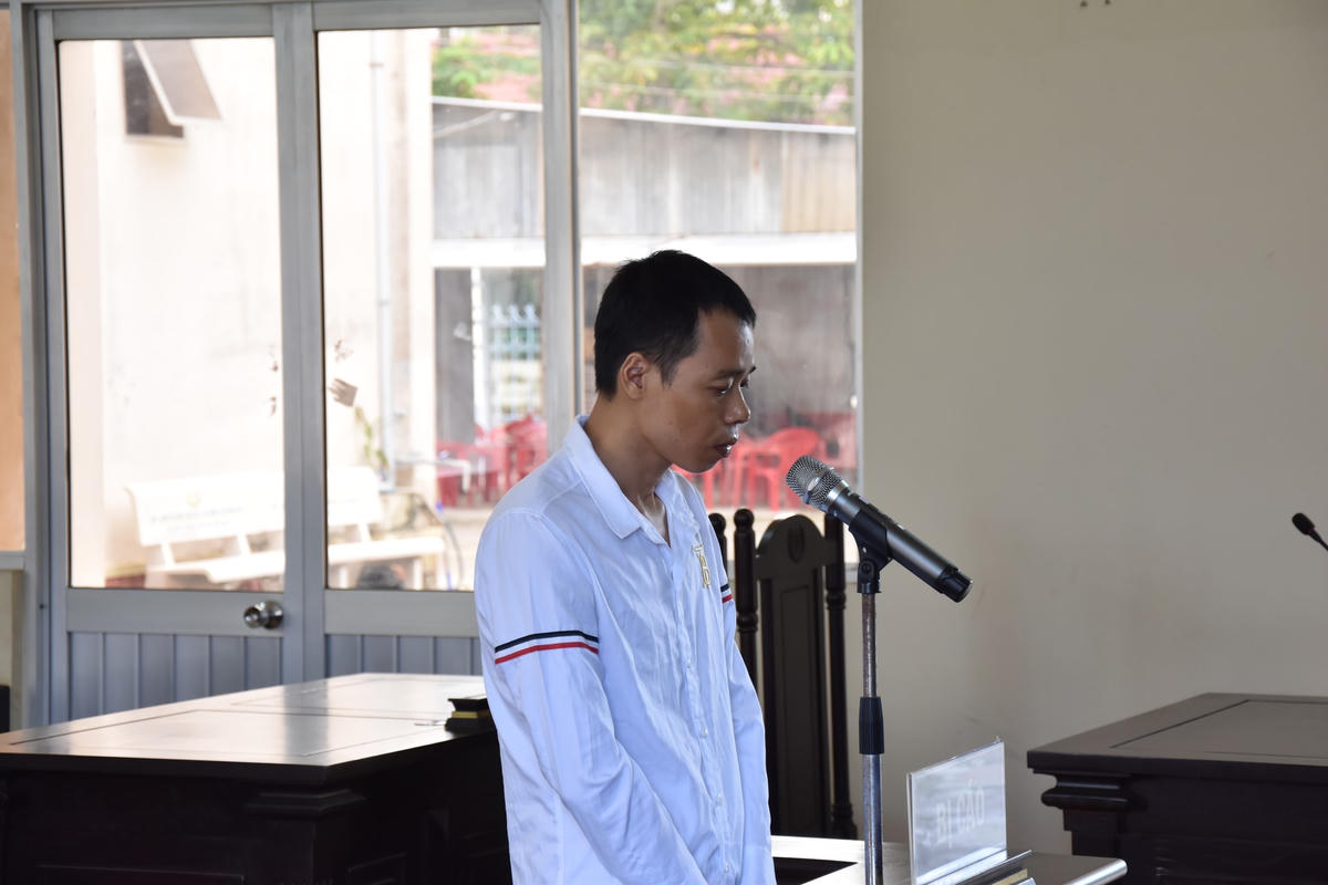 Bị cáo Lê Văn Tệt tại phiên toà.