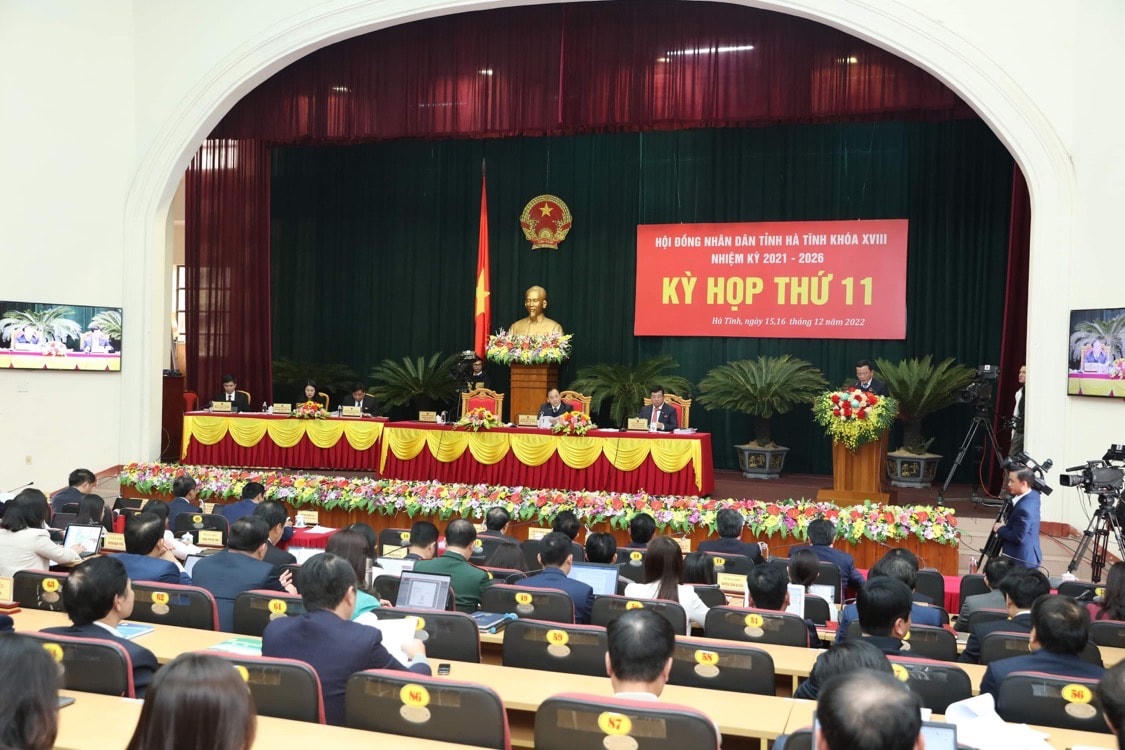 Toàn cảnh Kỳ họp thứ 11, HĐND tỉnh Hà Tĩnh khóa XVIII.