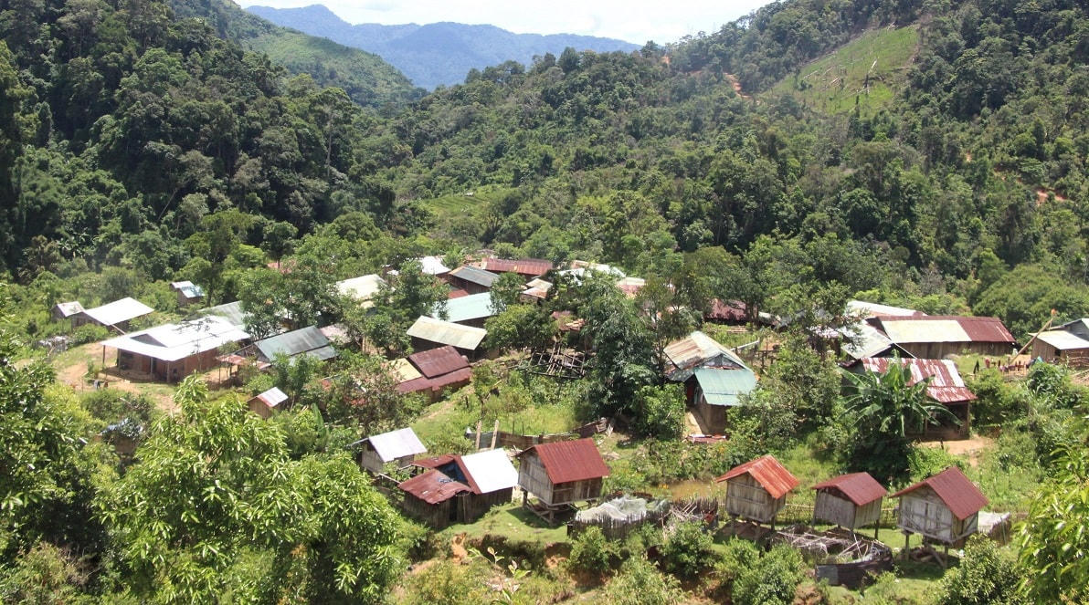Những ngôi nhà của bà con thôn 3, xã Trà Vinh.