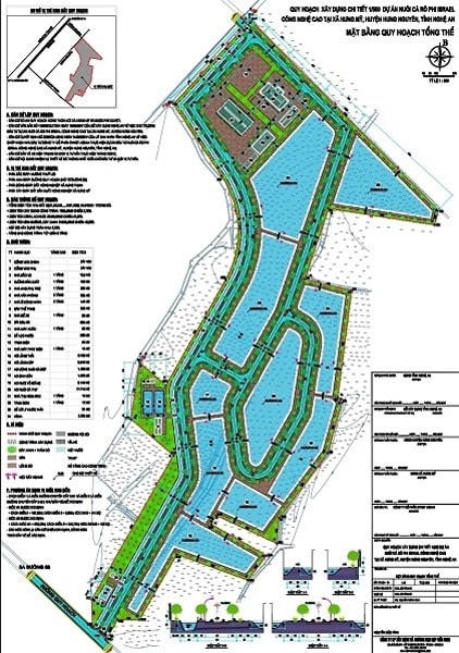 Phối cảnh mặt bằng tổng thể dự án được UBND tỉnh phê duyệt không thể hiện núi đá và các sân cỏ nhân tạo, sân tập golf, khu vực mô phỏng 7 kỳ quan thế giới.