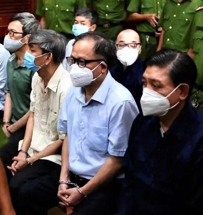 Các bị cáo tại tòa.