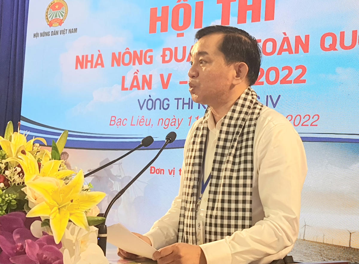 Ông Phan Thanh Duy, Phó chủ tịch UBND tỉnh Bạc Liêu phát biểu tại Lễ khai mạc Hội thi.