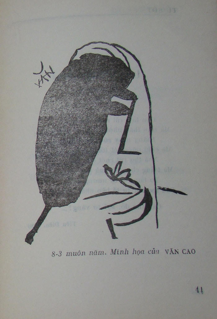 Minh họa của họa sĩ Văn Cao cho bài “8 tháng 3 muôn năm”.  Ảnh: Thanh Xuân.