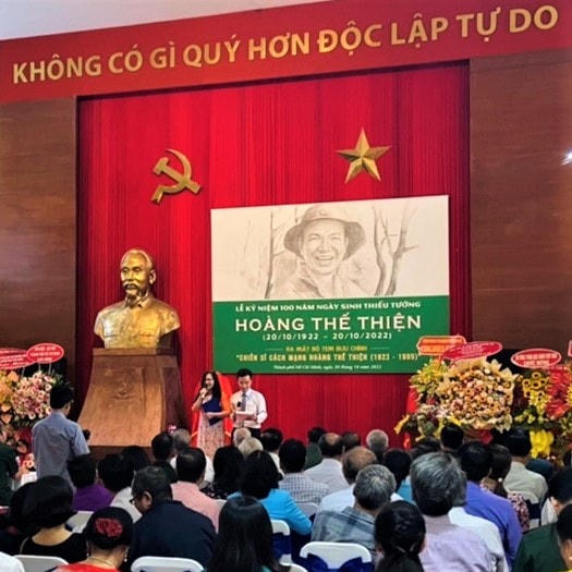 Quang cảnh Lễ kỷ niệm 100 năm ngày sinh Thiếu tướng Hoàng Thế Thiện (20/10/1922 - 20/10/2022).