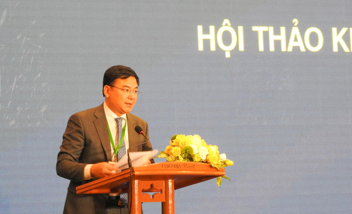 Thứ trưởng Bộ Ngoại giao Phạm Quang Hiệu phát biểu khai mạc Hội thảo. Ảnh: Thanh Tùng.