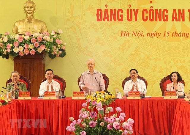 Tổng Bí thư Nguyễn Phú Trọng phát biểu chỉ đạo hội nghị. (Ảnh : Trí Dũng/TTXVN)